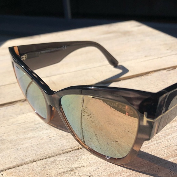 Tom Ford Accessories - Tom Ford ANOUSHKA Gray Brown Golden Mirror!